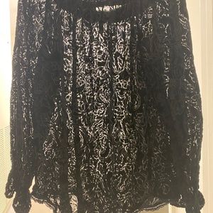 Velvet sheer blouse women’s medium